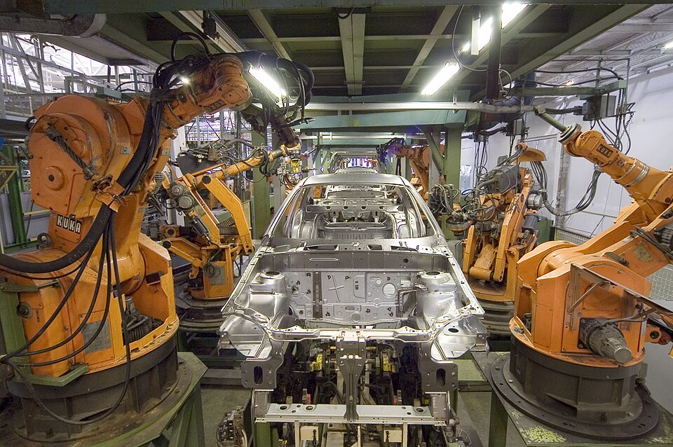 KUKA IR-series orange industrial robot arms